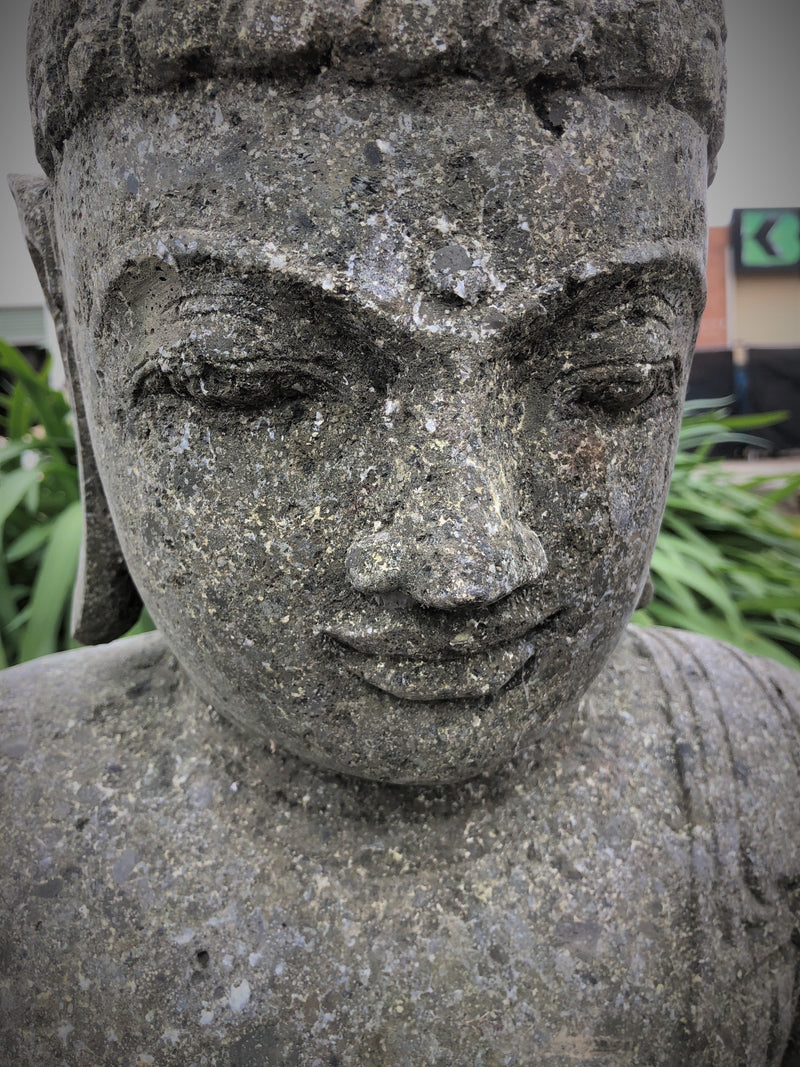 Balinese Greenstone Sitting Buddha Garden Statue