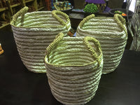 Balinese Seagrass Kepang Baskets Set of 3