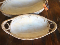 Balinese Oval Trays with Ratten edge Set Of Three