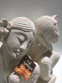 Bali Limestone Mermaid Dreaming Couple Statues