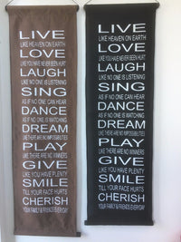 Large Balinese Live, Love Laugh Affirmation Scroll