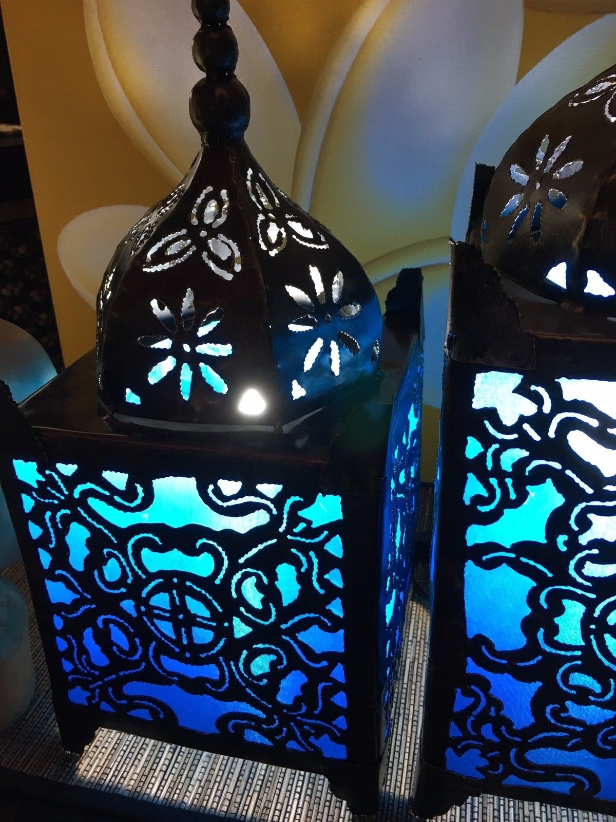 Balinese Masjid Turquoise Metal Moroccan Lamp