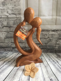 Balinese Hand carved Couple Love Wood Carving Statue