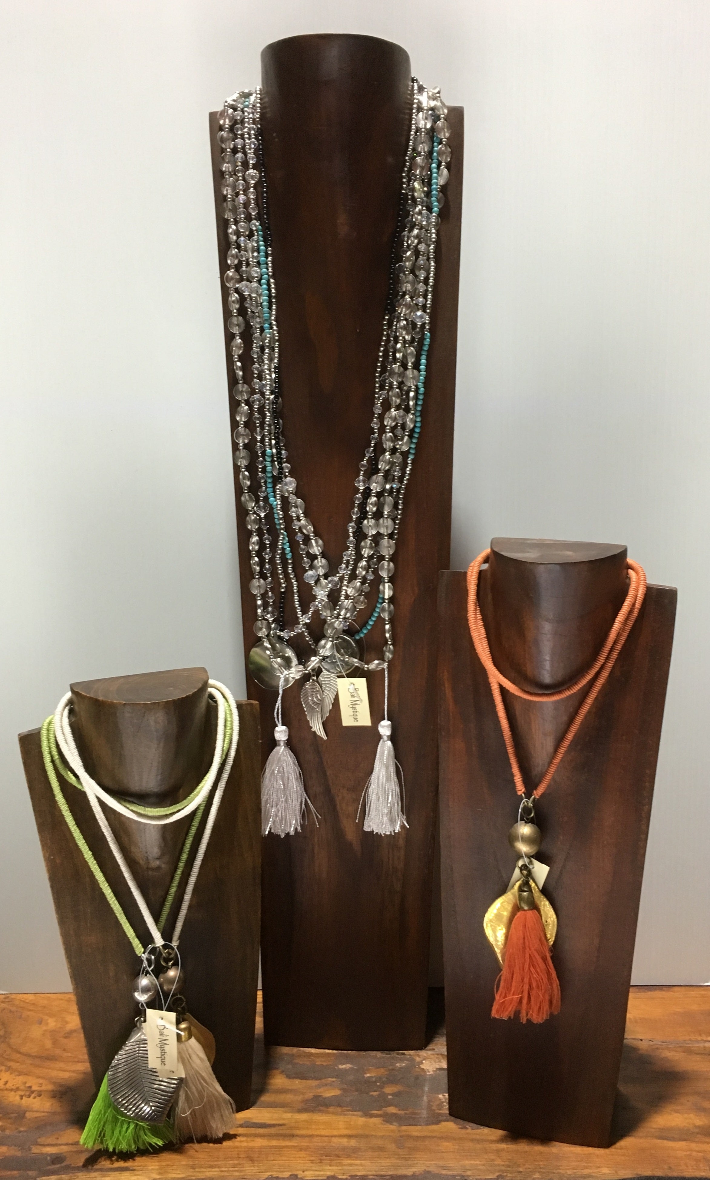 Balinese Stained Timber Jewellery Necklace Display Stands