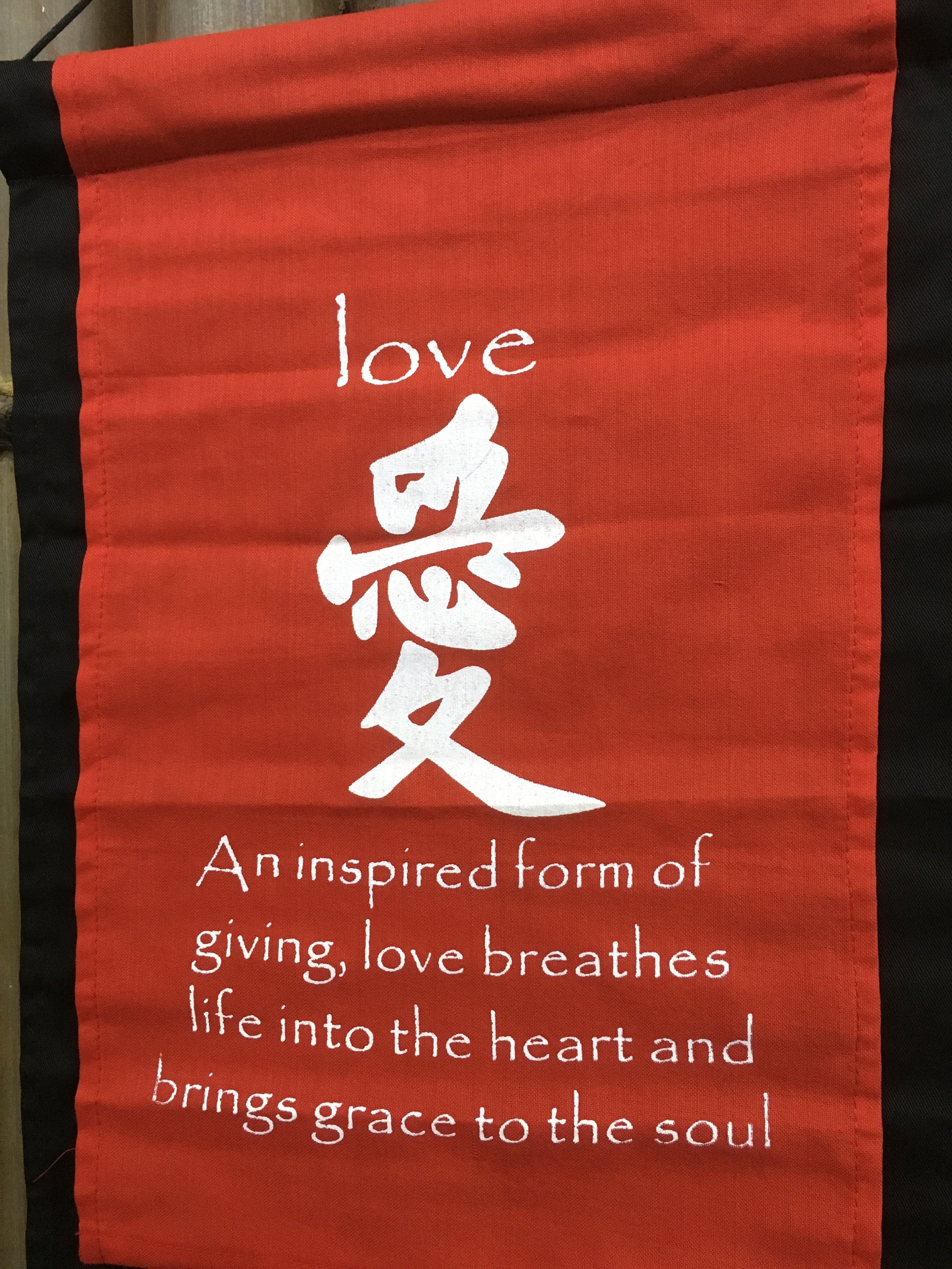 RED Love  Affirmation Prayer Flag Scroll ~ Bali