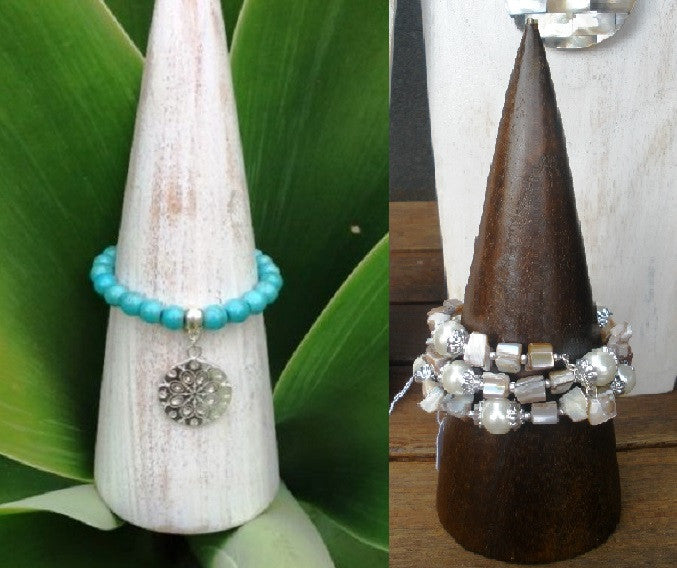Balinese Timber Jewellery Bracelet Display Cone