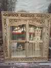 Balinese Carved Timber Prison Jail Door Mirror