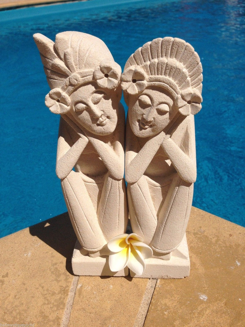 Balinese Limestone Bali Dreaming Couple Statues