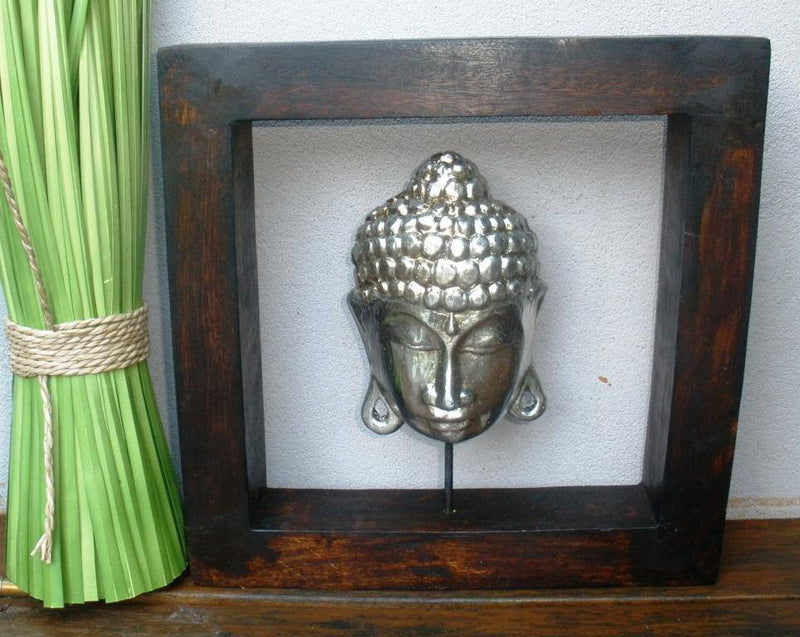 Balinese Framed Buddha Mask Wood Carving Frame