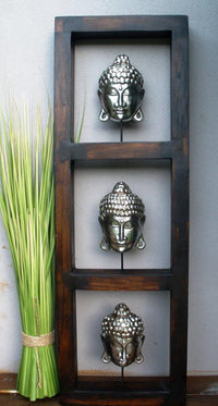 Balinese Framed Buddha Mask Wood Carving Frame