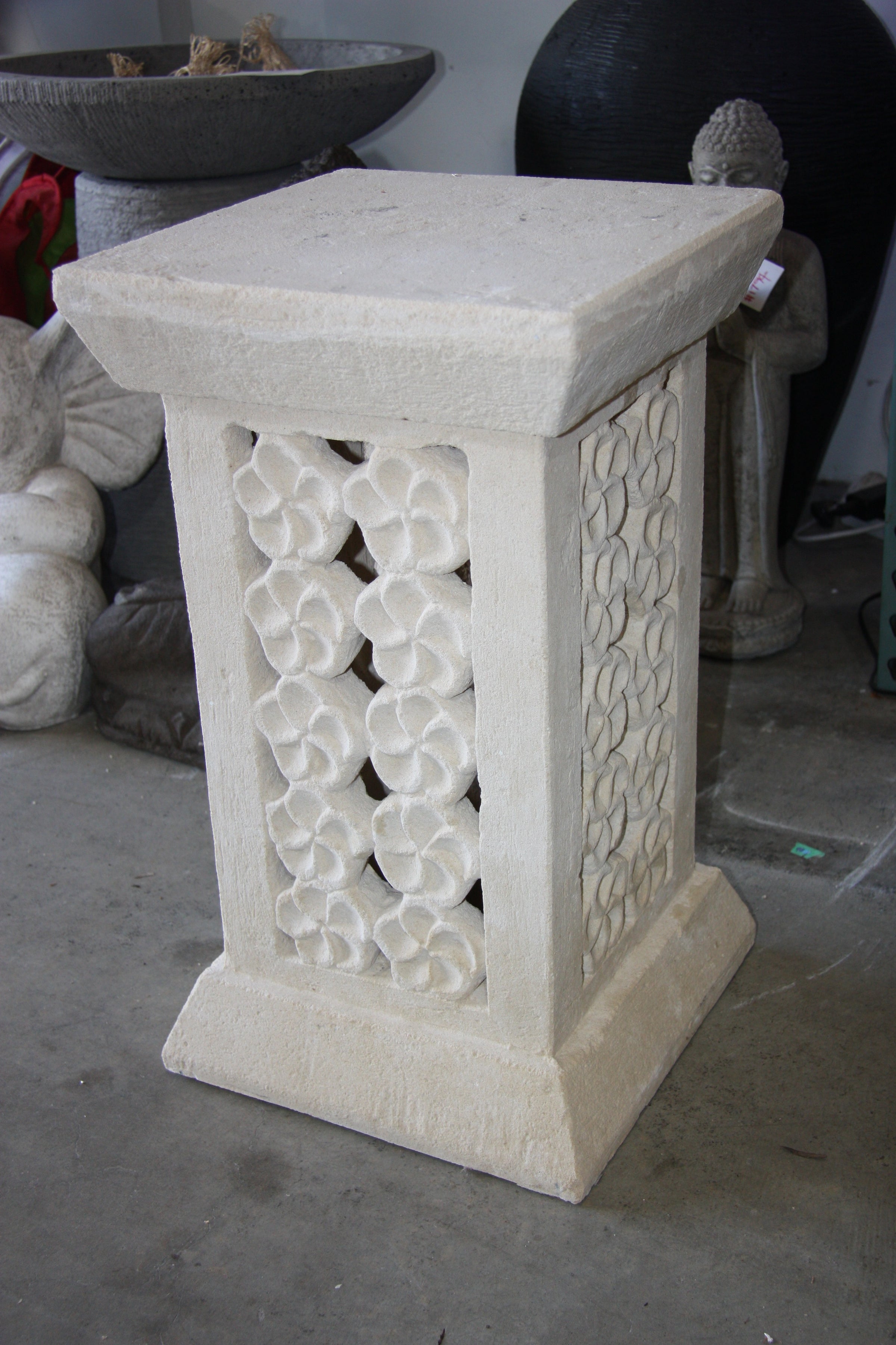 Limestone Frangipani  Pedestal / Stand