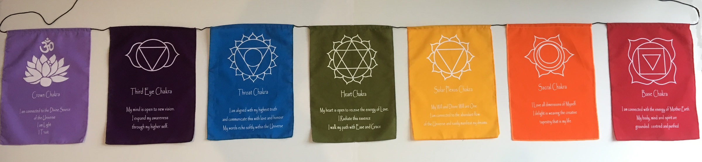 Chakra Multi Affirmation Hanging Flag