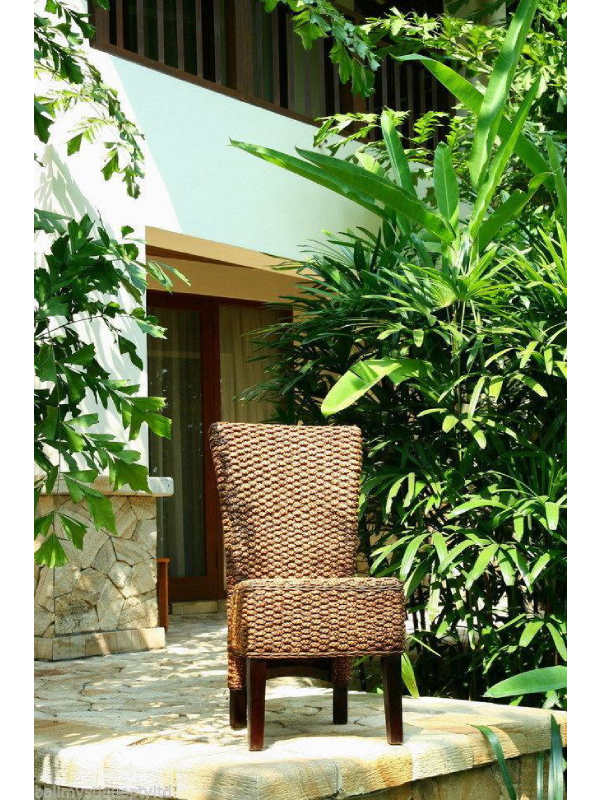 Balinese Quality Water Hyacinth & Mahogany Dining Chair