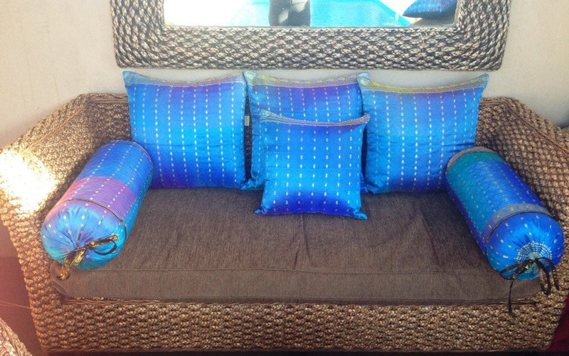 Balinese Sari Cushion Cover Set & Bolsters suitable for Daybeds