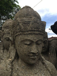 Balinese GREENSTONE Lady Tara Praying Garden Statue