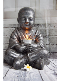 Silver Balinese Monk Candle Holder